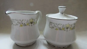 Crema y azúcar florentina de porcelana fina - Imagen 1 de 12