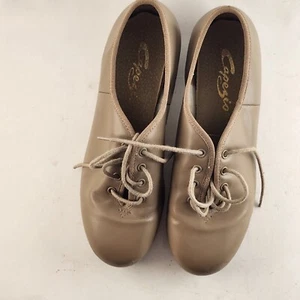 Zapatos de baile Capezio Bloch Tap para mujer 7M cuero tostado con cordones Oxford - Imagen 1 de 13