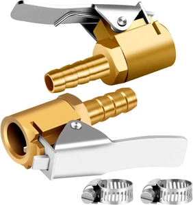 1/4" Brass Tire Inflator Lock on Air Chuck,Mini Air Compressor Portable Tire Inf - Picture 1 of 12