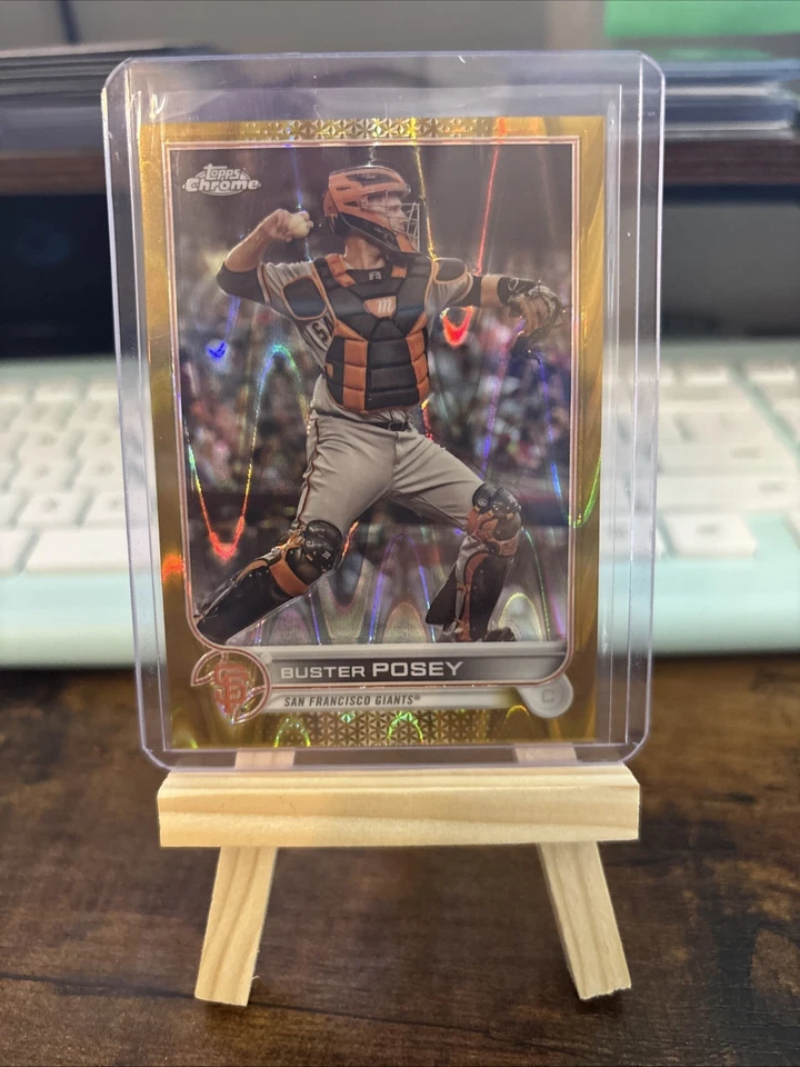 Buster Posey 2022 Topps Chrome Gold Wave Refractor /50   - Image 1 of 2