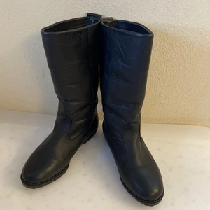 LL Bean schwarze hohe Damenstiefel aus Leder mit Lammfell Größe 5,5 - Bild 1 von 11