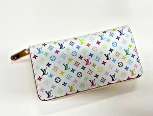 Louis Vuitton Monogram Multicolor Zippy Zip Around Long Wallet White 100% Genuin - Bild 1 von 6