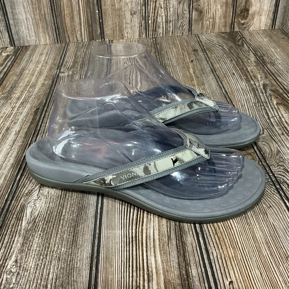 Chanclas Vionic Tide II Sandalia Puntera Gris Camuflaje Talla 9 EE. UU. Foto 1 de 4