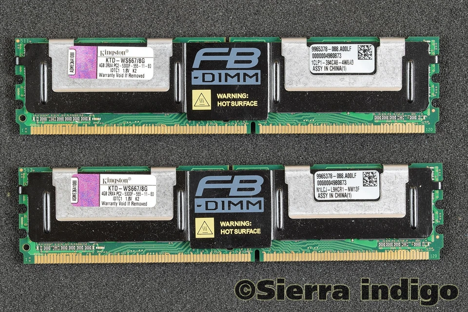 Kingston KTD-WS667/8G 8GB kit of 2x4GB PC2-5300F-555-11-E0 Server memory RAM - Image 1 of 1