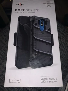 Zizo Bolt Series LG Harmony 3 LG K40 & LG Solo Tempered Glass Included - Picture 1 of 2