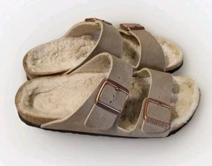 Birkenstock Arizona Lammfell gefütterte Pantolette Sandale - Größe 39 8 - Bild 1 von 10