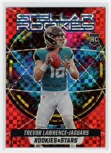 2021 Panini Rookies & Stars #SR-1 Trevor Lawrence Stellar Rookies Plaid Rosso - Foto 1 di 2