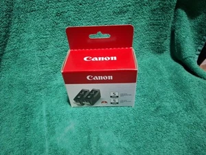 2PK Genuine Canon OEM 5 Black Ink Cartridges PGI-5 PGBK TWIN PACK - Picture 1 of 3