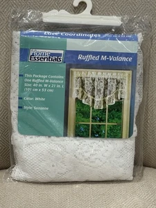 Vintage Home Essentials Kmart Suzanne Ruffled Lace M Valance White - Picture 1 of 4