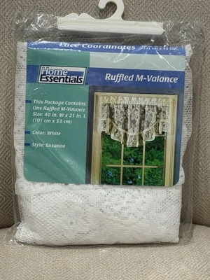 Vintage Home Essentials Kmart Suzanne Ruffled Lace M Valance White - Image 1 of 4