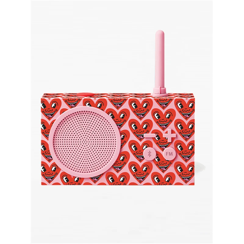 Lexon - Radio Impermeabile e Speaker Bluetooth Keith Haring Rosso e Rosa