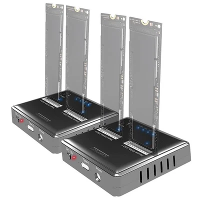 Xystec 2er-Set Dual-Bay Clone-Dockingstation für NVMe M.2 SSD-Festplatten - Bild 1 von 4
