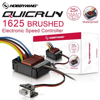 Hobbywing QuicRun 1625 25A Wasserdicht Brushed ESC 6V/1A BEC für 1/18 1/16 Auto - Bild 1 von 4