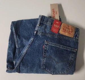 Levi's Men 550 Relaxed Fit Tapered Zip Fly Non-Stretch Jeans 36x34 Blue NWT - Picture 1 of 8