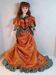 Franklin Mint Heirloom Colleen Of Country Cork Porcelain Doll 20” Honey Rose - Picture 1 of 6