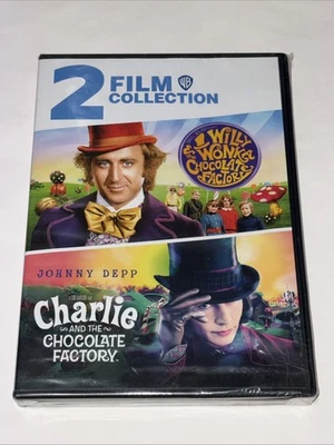 2 Коллекция фильмов Уилли Вонка / Чарли и шоколадная фабрика ~ фильм DVD - Изображение 1 из 2