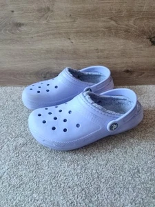 Crocs Fur Lined Purple Lavender Size J3 - Picture 1 of 10