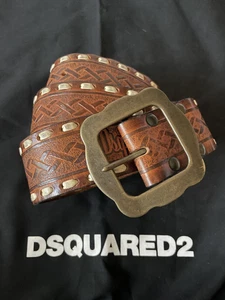 Heiß super cool! _ Herren Vintage DSQUARED2 Western klassisch verzierter brauner Gürtel _ S - Bild 1 von 8
