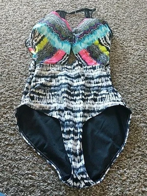 No Boundaries Juniors  Women's XL 15 17 Polka Dot Multi color swim - Image 1 of 4