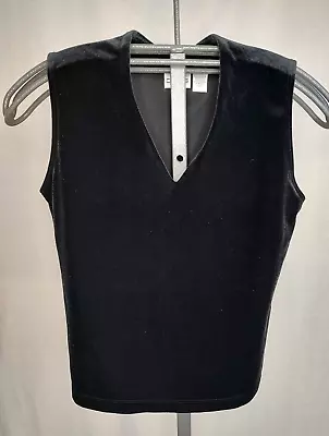 De Colección Chico's Terciopelo Negro Terciopelo Tanque Concha Cuello en V Mujer Talla 1 (Pequeño) Hecho en EE. UU. Foto 1 de 4