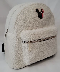 Mini Mochila Disney Mickey Mouse Dome Blanca Imitación Sherpa Vellón Bioworld - Imagen 1 de 5