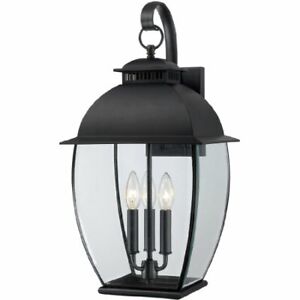 Quoizel BAN8411K 3-Light Bain Outdoor Lantern in Mystic Black
