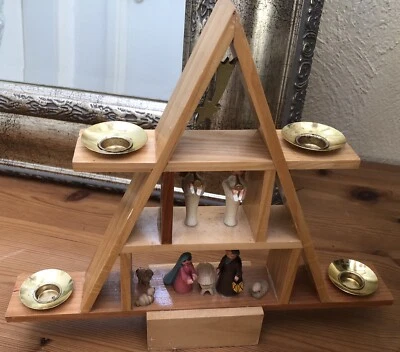 Erzgebirge Kerzenständer Kerzenhalter Weihnachtspyramide Pyramide Holz Antik - Bild 1 von 3