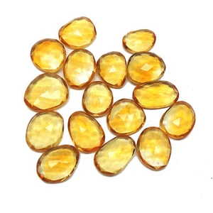 16 pcs Natural Citrine gemstone rose cut 16x11, 10x8 mm , Citrine gemstone oval - Picture 1 of 8