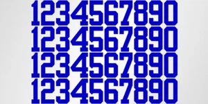 0-9 Numbers Vinyl Sticker Decal Sheet , 40 Total Numbers, Sport Number Type - Picture 1 of 16