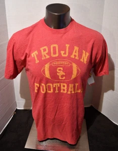 NWT USC Trojans "Trojan FootBall" T Shirt Mens sz  Large  Red Heather N w Tags - Picture 1 of 4