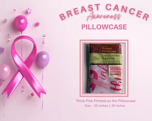 Breast Cancer Awareness Branded Satin Printed Pillowcase - Picture 1 of 3