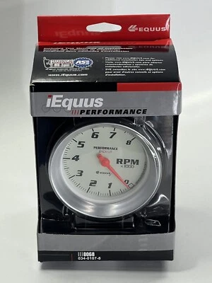 Tacómetro (DIS) Equus 8068 3-3/8" blanco con bisel de aluminio Foto 1 de 4