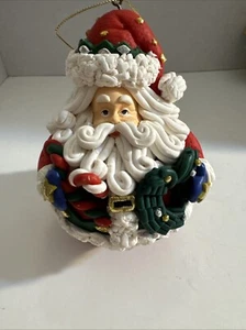 Traditions Collectible Glass Character Ornament Santa Wreath Candy Canes CX4 - Picture 1 of 8