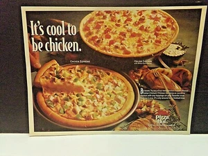 Pizza Hut Placemat "It's Cool To Be Chicken" Offering Chicken Based Pizzas 1996 - Foto 1 di 5