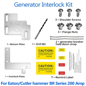For Eaton Cutler hammer BR Series 200 Amp Panel Generator Interlock Kit Billet - Picture 1 of 11