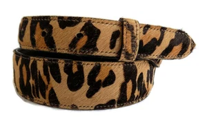 AL BERES CHEETAH PRINTED FRENCH CALFSKIN BELT SIZE 30 1.5” to 1” TAPER #704 USA - Picture 1 of 5