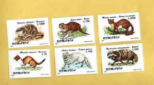 ROMANIA 1997 COMPLETE SET OF 6 FAUNA FUR ANIMALS MNH - Picture 1 of 1