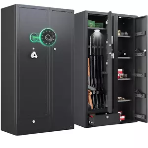 KAER Gun Safe Cabinet for 15–18 Rifles – Shotgun Locker w/ Drawer & Alarm Lock - Picture 1 of 12