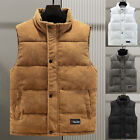 Waistcoat Coat Vest Jacket Gilet Cotton Padded Warm Stand Collar Thick Oversized