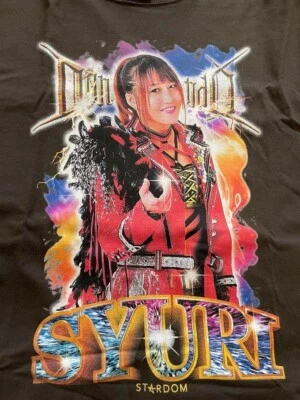 Maglietta Stardom Syuri Rap Taglia L Nera Donna Pro Wrestling - Immagine 1 di 3