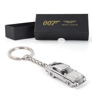 ⚡RARE⚡ 007 JAMES BOND Aston Martin DB5 Keychain Keyring Silver *BRAND NEW* 🚘 - Image 1 of 4