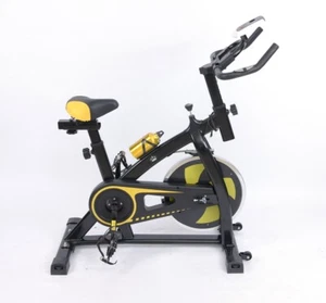 Yellow Exercise Bike Home Gym Bicycle Cycling Cardio Fitness Training Indoor - Picture 1 of 12