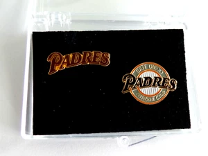 VINTAGE MLB San Diego Padres Collectors Pins 2 STYLES with Case All Metal #2 - Picture 1 of 3