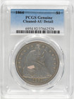 New Listing1864 Seated Liberty Silver Dollar $1 Pcgs Au Details Cleaned 37662529 Tough Date