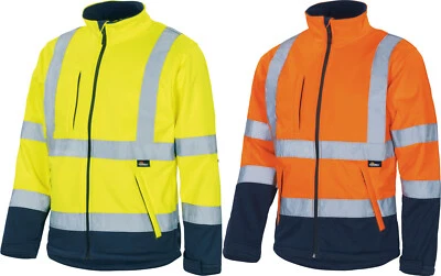 Vizwell Warnschutz Softshelljacke orange gelb Arbeitsjacke wasserbeständig VW135 - Bild 1 von 4