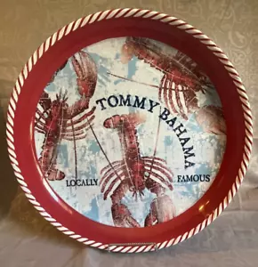 TOMMY BAHAMA 16" ROUND MELAMINE PLATTER ~ CRACKLED LOBSTER WITH RED & WHITE TRIM - Picture 1 of 9