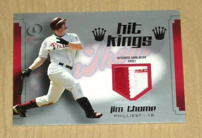 2004 Fleer Legacy Hit Kings Jim Thome game-worn jersey patch 80/99 - Image 1 of 2