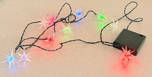 10 LED Twinkling Color Changing Star Lights Multiple Colors AA Batteries 72" - Picture 1 of 8