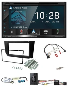 Kenwood DAB TMC USB 2DIN Lenkrad Bluetooth Navigation für Seat Ibiza 17-21 schwa - Bild 1 von 12
