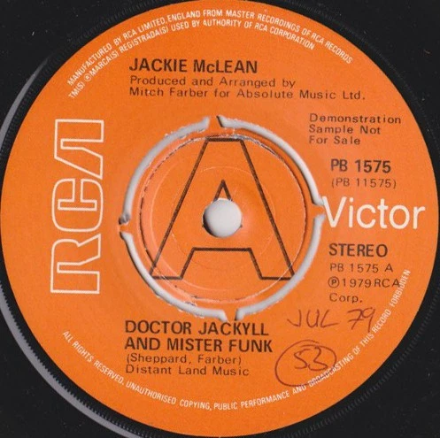 Jackie McLean - Doctor Jackyll And Mister Funk - Used Vinyl R - Promo - Y8100z Foto 1 de 1